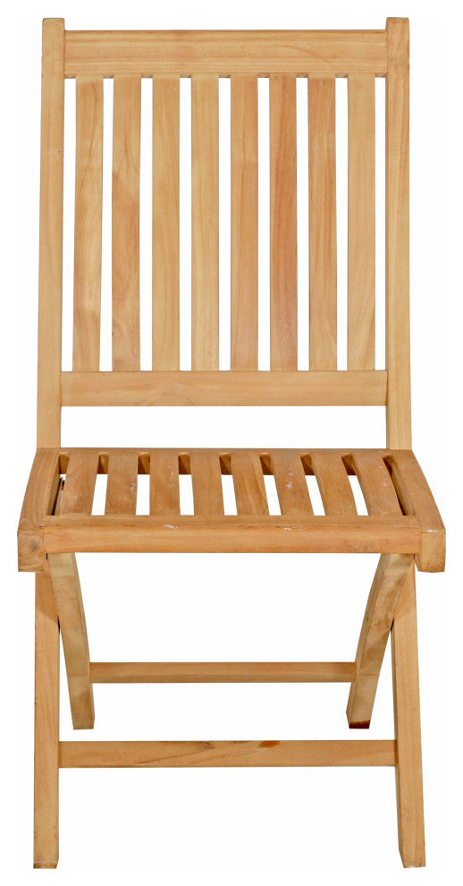 Seven Seas Teak Folding Outdoor Patio Side Chair, Set of 2