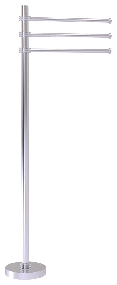 Towel Stand with 3 Pivoting 12" Arms, Satin Chrome