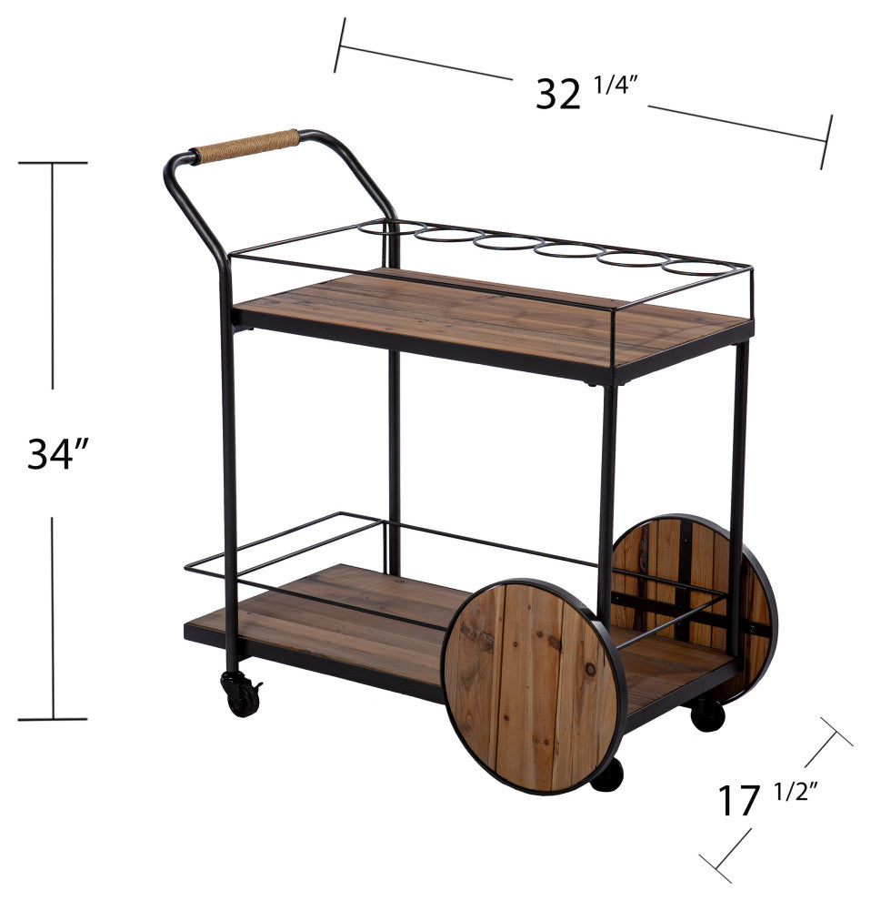 Beverley Reclaimed Wood Bar Cart