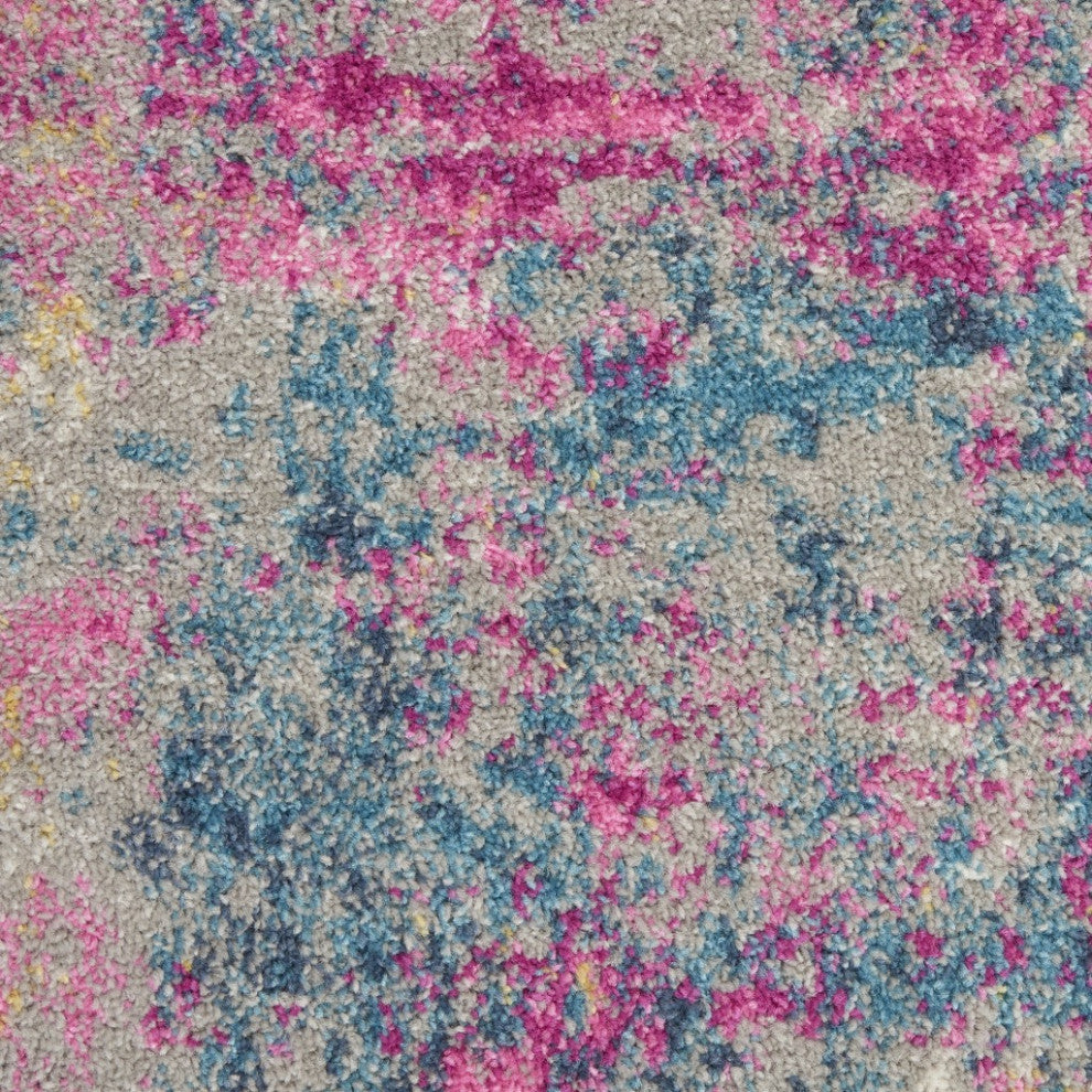 8" x 10" Ivory and Multi Abstract Area Rug