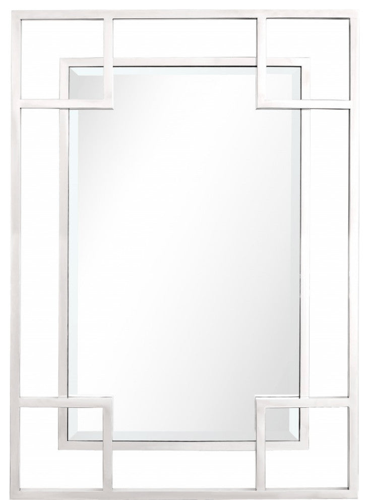 Silver Rectangle Accent Metal Mirror