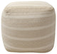 Natural Hand-woven Edith Pouf, 18" Cube