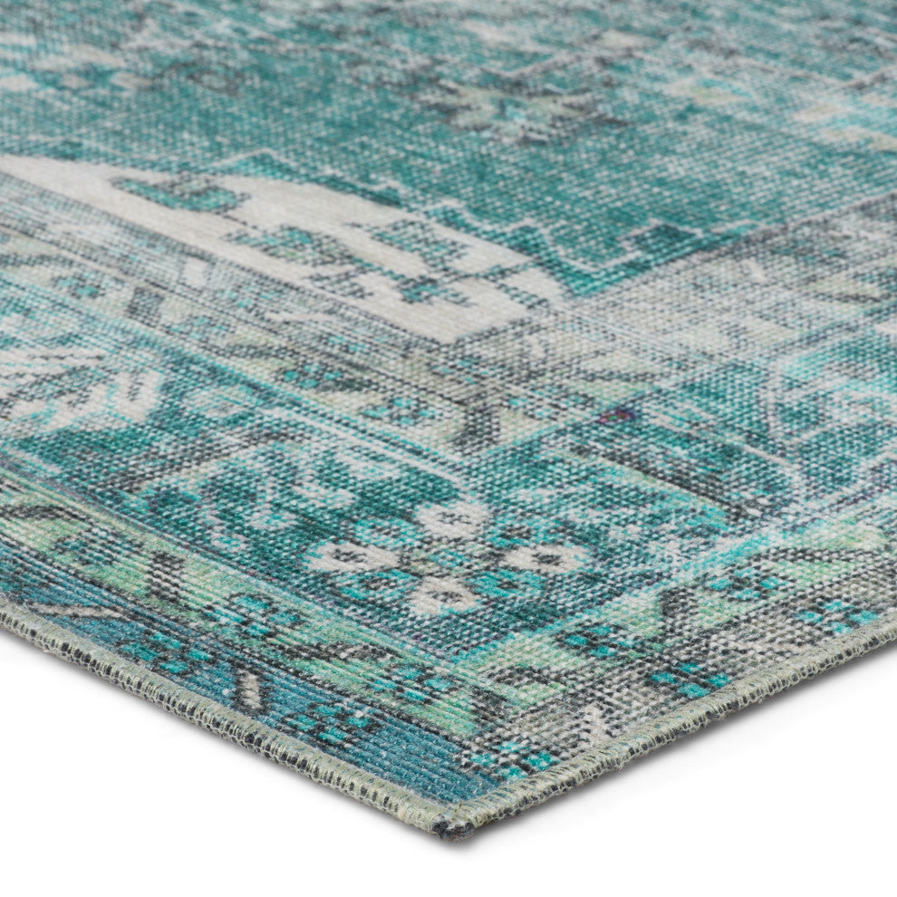 Kate Lester + Jaipur Living Tamara Medallion Teal/ Green Area Rug 2'X3'