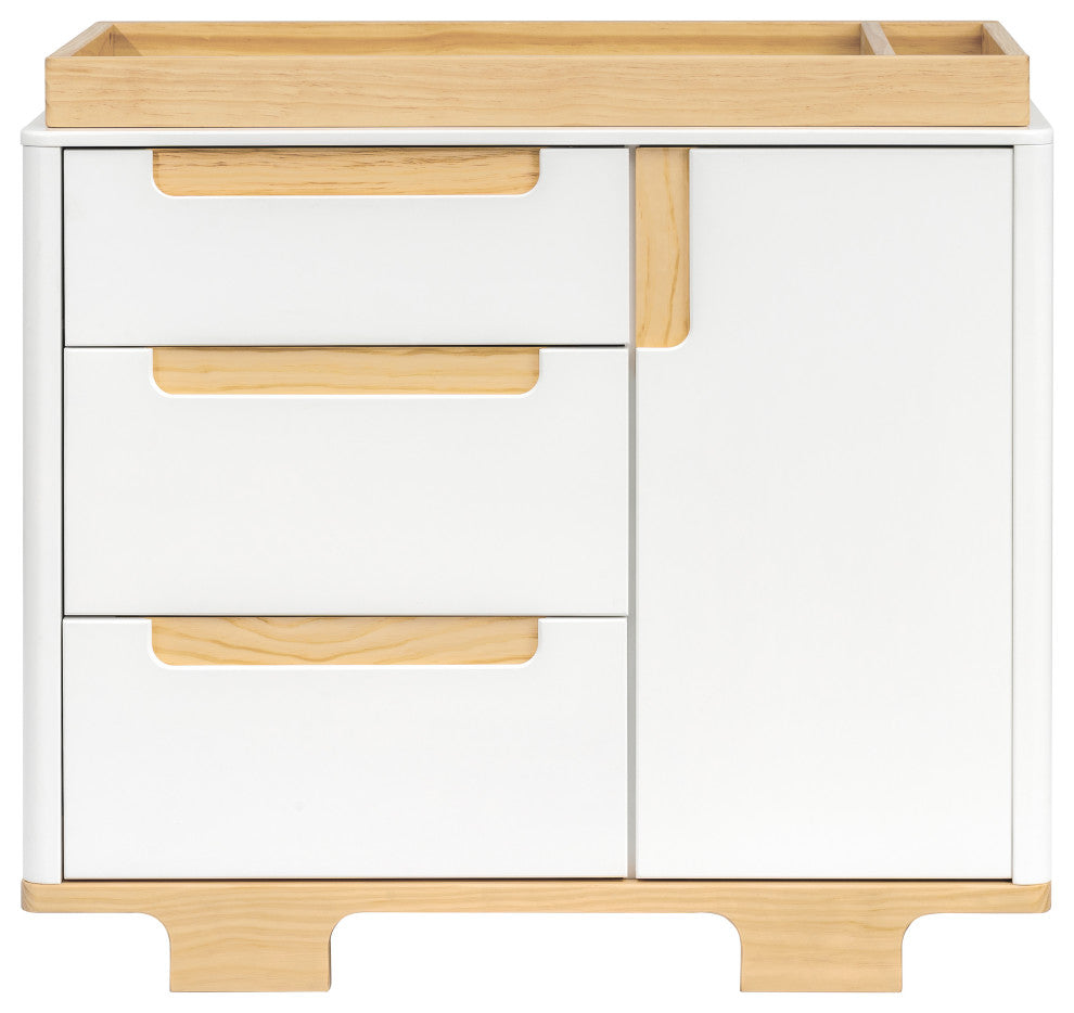 Yuzu 3-Drawer Changer Dresser, White Natural