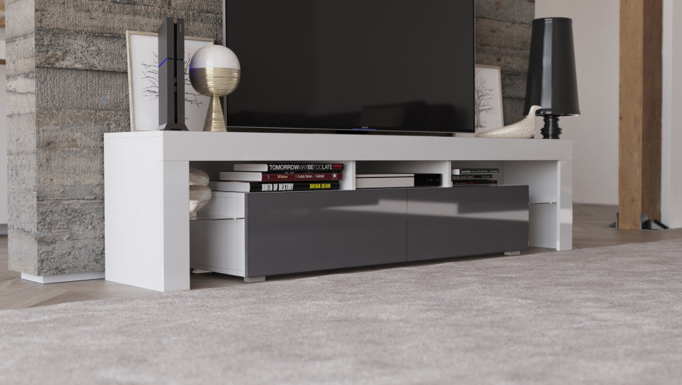 REVA 190 TV Stand, White/Grey