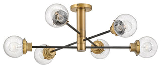 Hinkley Lighting 40696 Poppy 6 Light 36"W Semi-Flush Globe - Black / Heritage