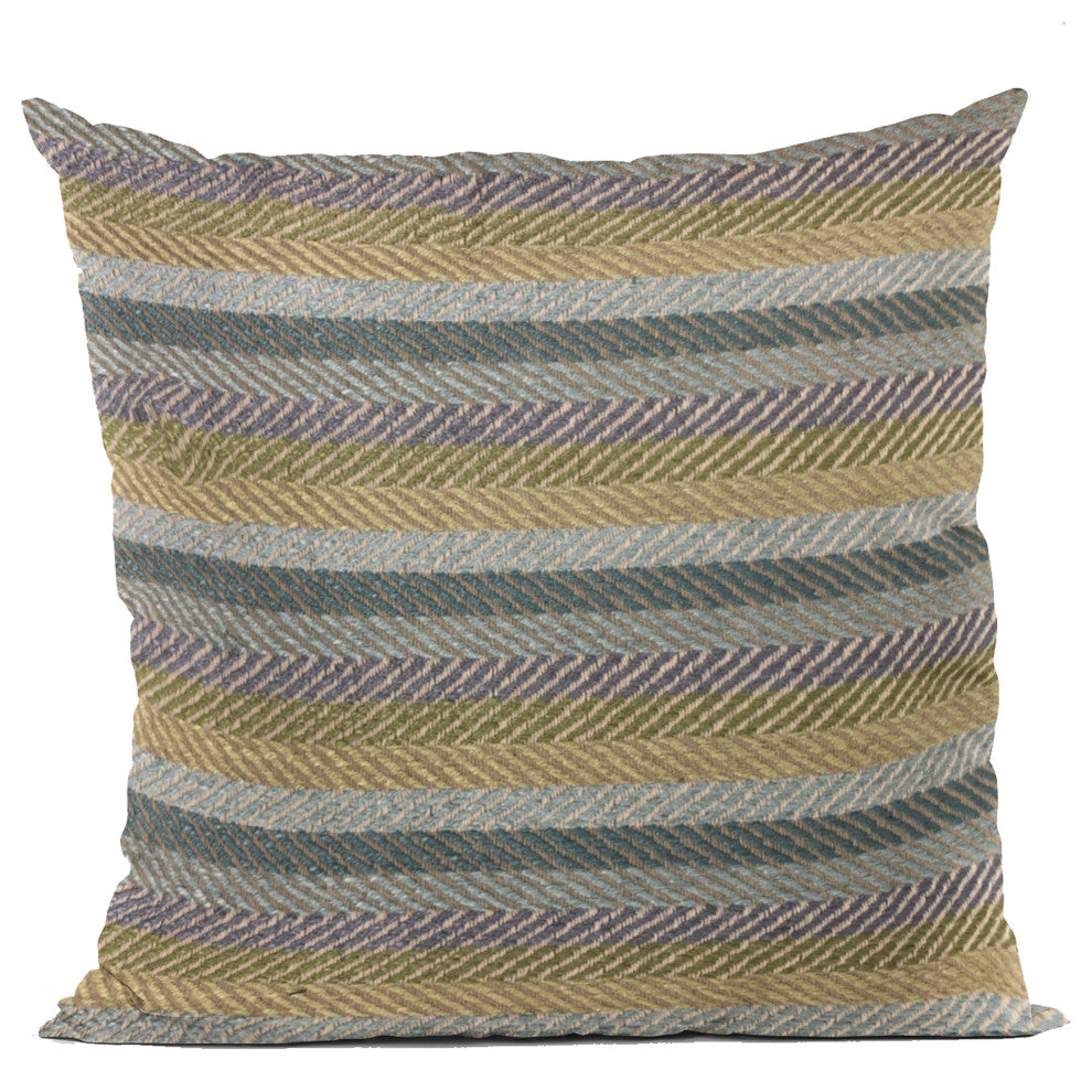 Plutus Blue Tracks Stripe Luxury Throw Pillow, 20"x26"