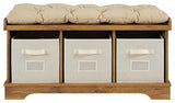 Essential 42" Modern Farmhouse Entryway Storage Bench - Barnwood