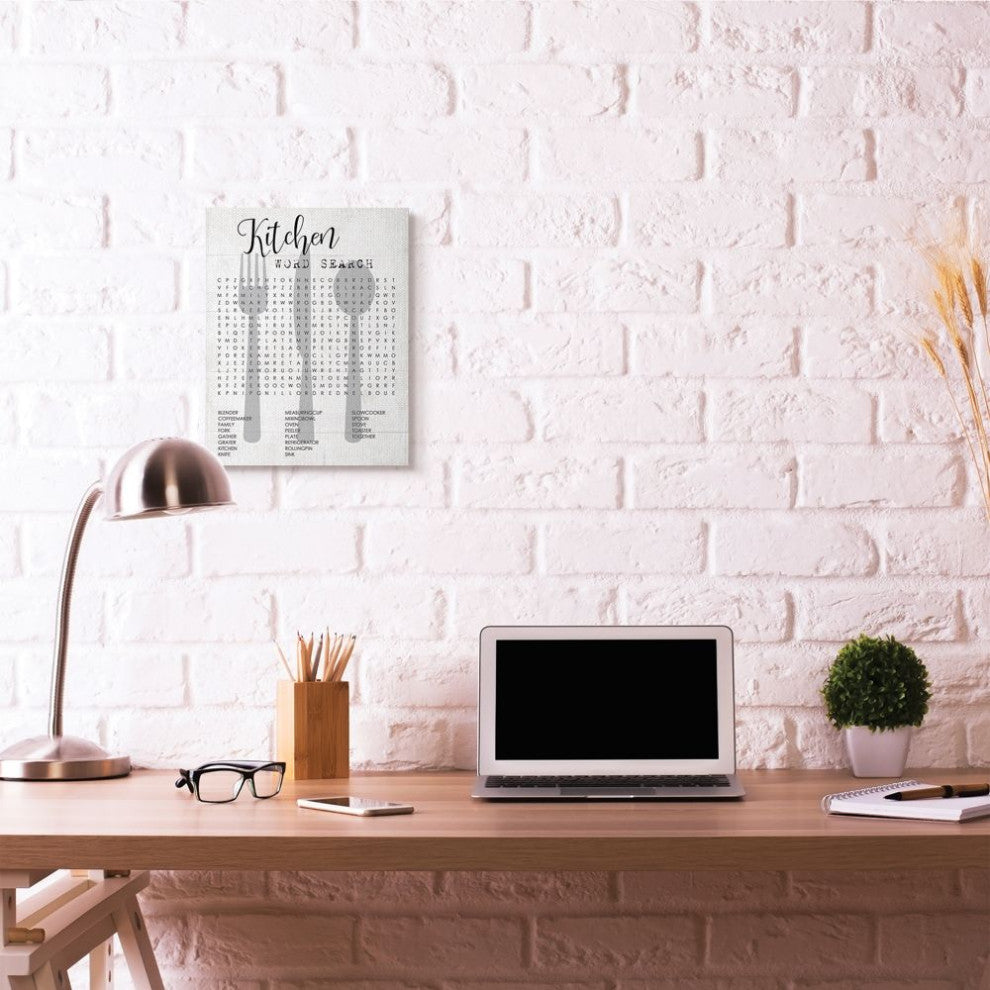 Stupell Industries Kitchen Word Search Fun Family Word Design, 16"x20" , Canvas