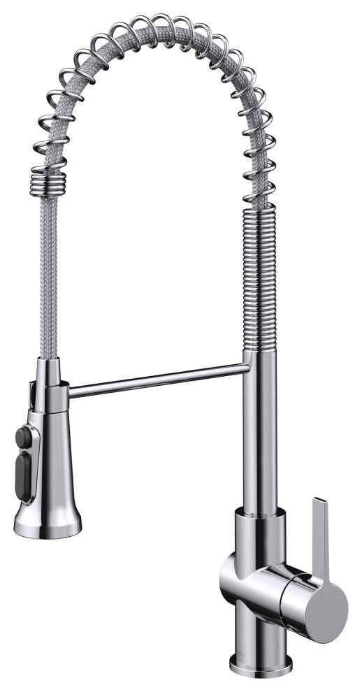 Britt Commercial Style 3-Function Pull-Down 1-Handle 1-Hole Kitchen Faucet, Chrome (Filter Kff-1691ch)