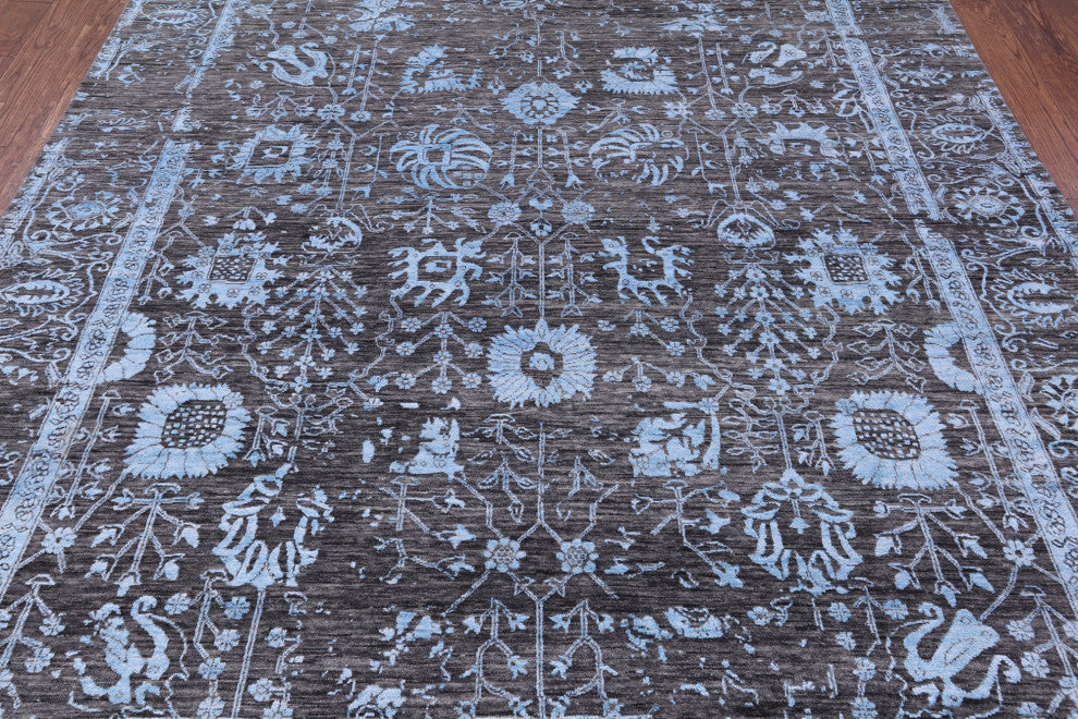 8' 1" X 10' 1" Persian Wool and Silk Hand-Knotted Rug Q11749