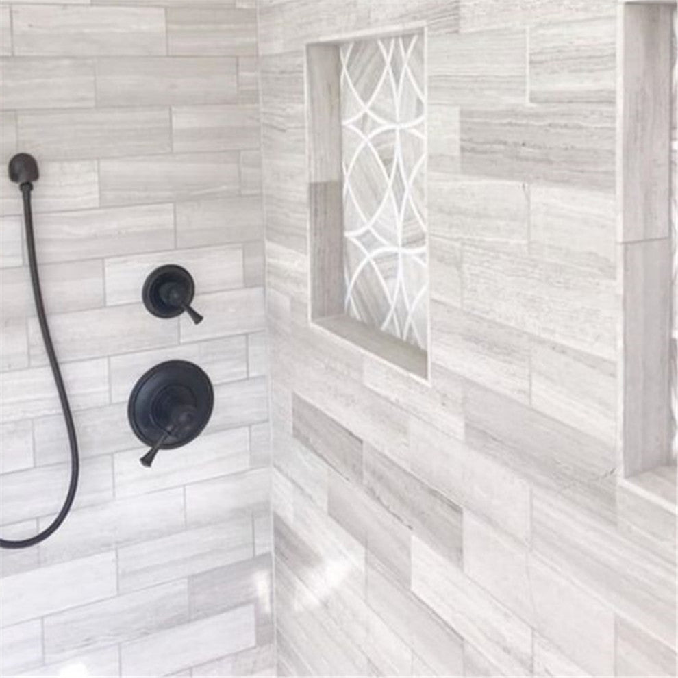 Athens Silver Cream Marble Celtic Waterjet Mosaic Tile Thassos White, 1 sheet