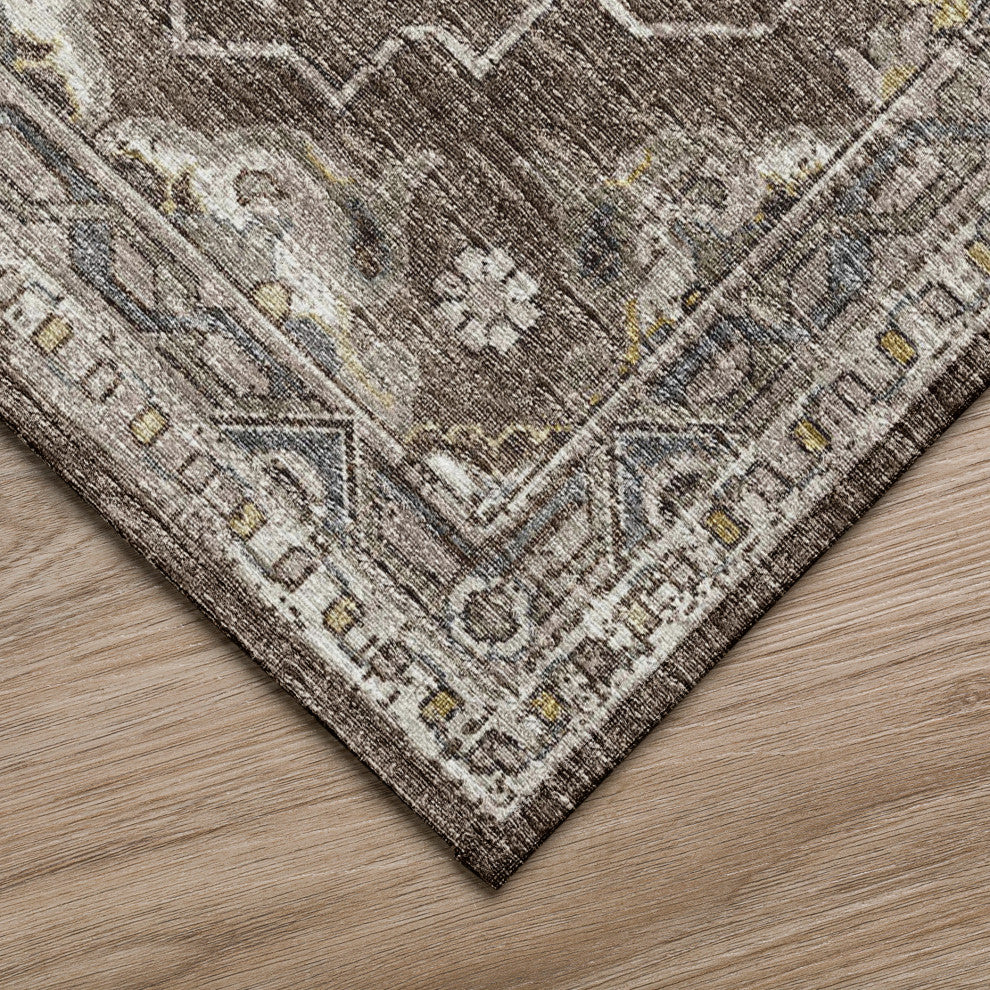 Indoor/Outdoor Marbella MB4 Mocha Machine Washable 10' x 10' Round Rug