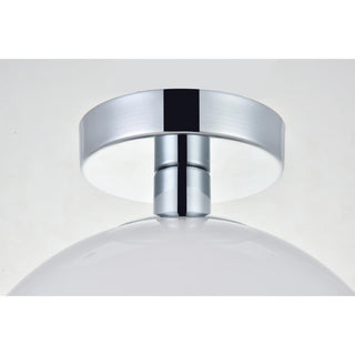 Baxter 1 Light Chrome Flush Mount With Frosted White Glass