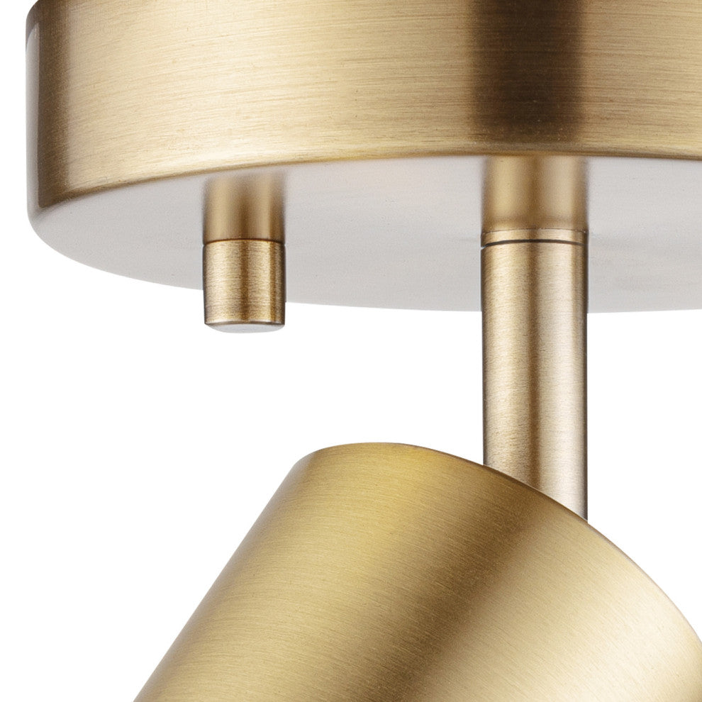 Pratt 1-Light Track Lighting Spotlight, Matte Brass