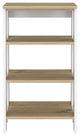 FM FURNITURE Phoenix Linen Cabinet with 3 Open Shelves, Light Oak/ White