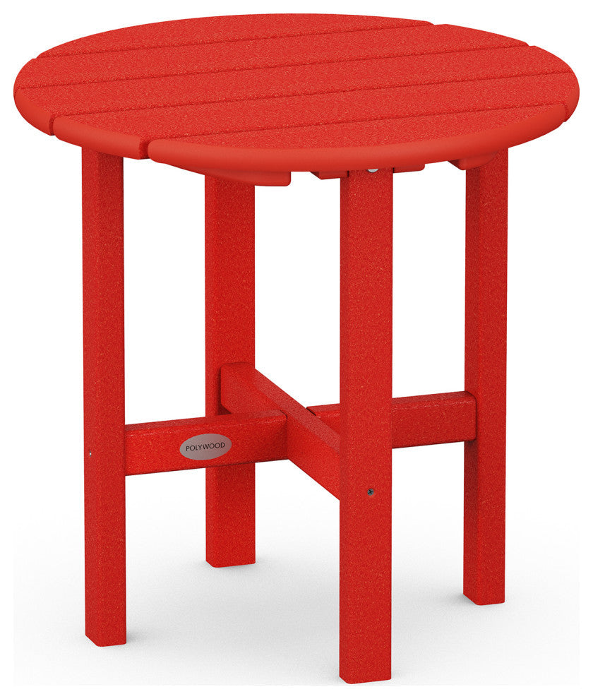 Polywood Round 18" Side Table, Sunset Red