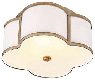 3-Light Semi-Flush Mount, Natural Brass