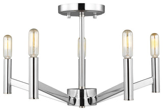 Vector Five Light Semi-Flush Mount, Chrome
