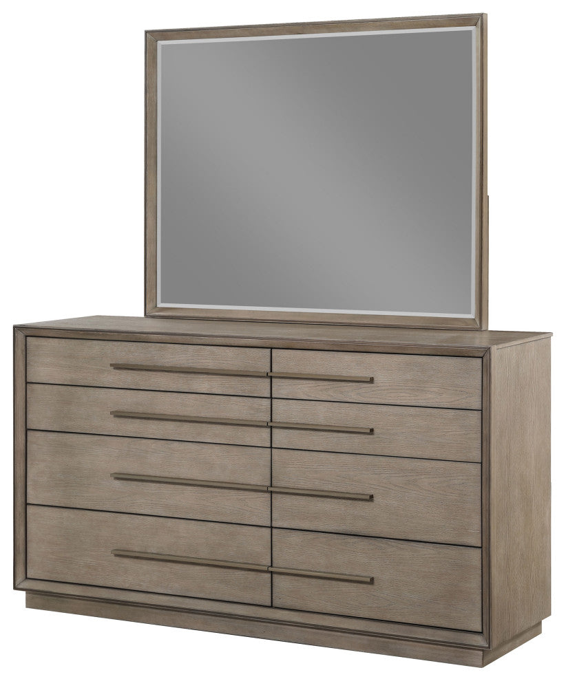 Durango 8-drawer Dresser and Mirror Taupe Oak