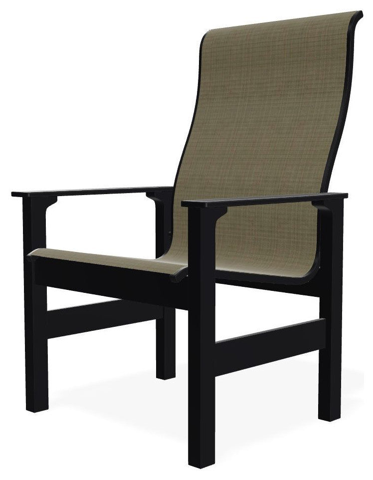 Leeward Sling Outdoor Armchair, Elevation Stone/Black