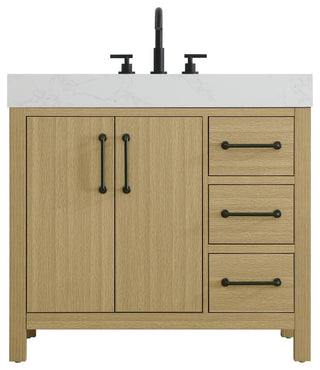 Home Living 36" Single Bathroom Vanity, Honey Brown