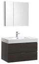 Valencia 36" Gray Oak Wall Hung Bathroom Vanity Set, Cabinet, Faucet, FFT1030BN