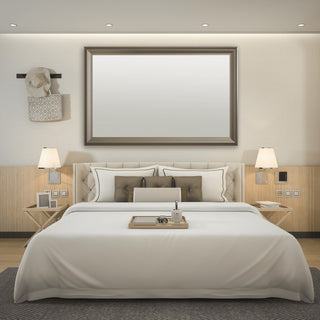 Woodford Framed Wall Mirror, Nickel, 28" X 36"