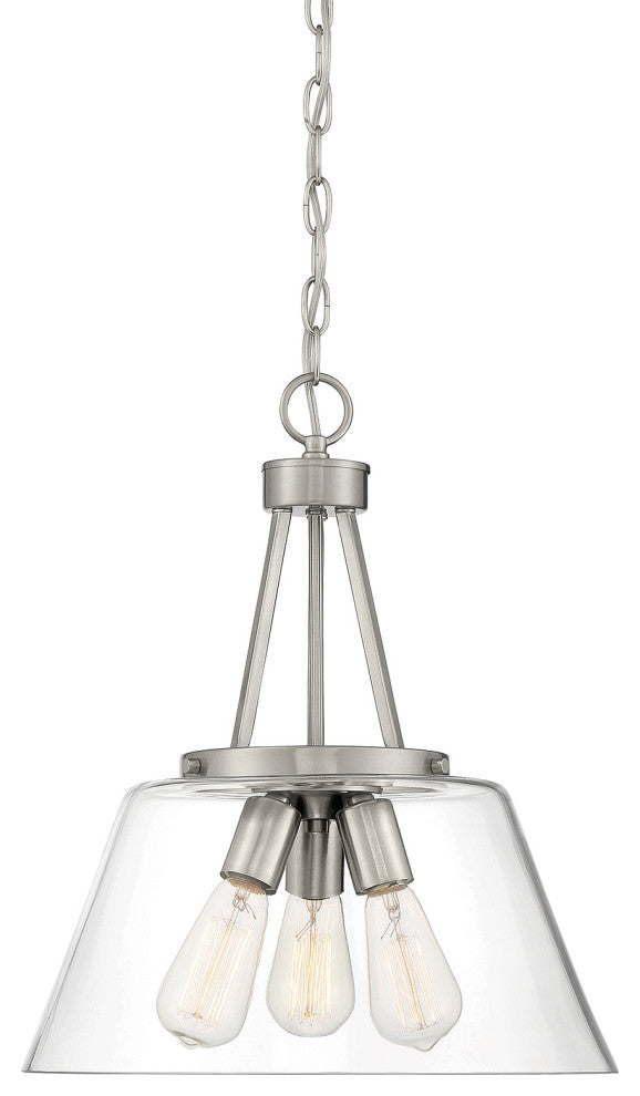 Calhoun 3-Light Satin Nickel Pendant