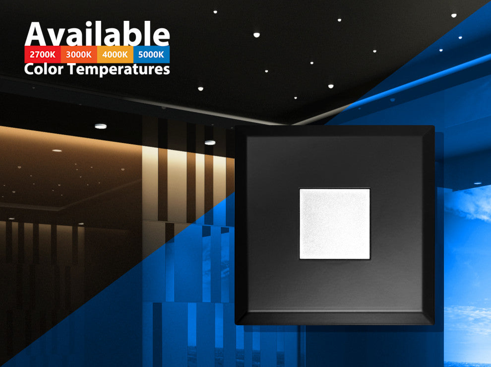 SureFit(v3) LED Flush Mount Ceiling Light, 3000K with Square Black Trim