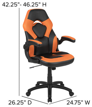 Gaming Desk and Orange/Black Racing Chair Set