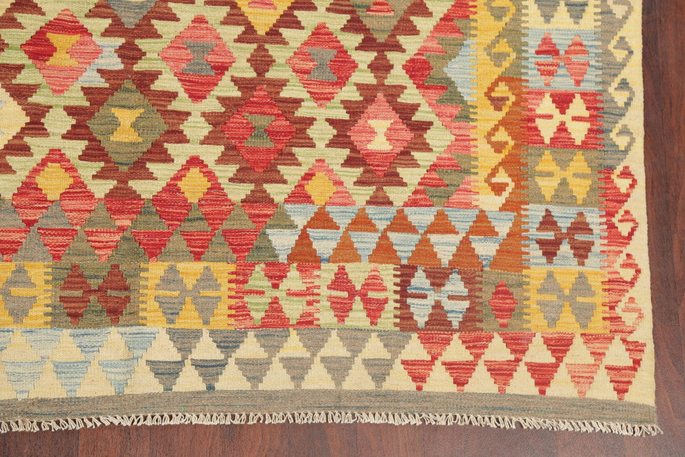 Kilim Hand-Woven Southwestern Traditional Turkish Oriental Area Rug, 9'7"x6'6