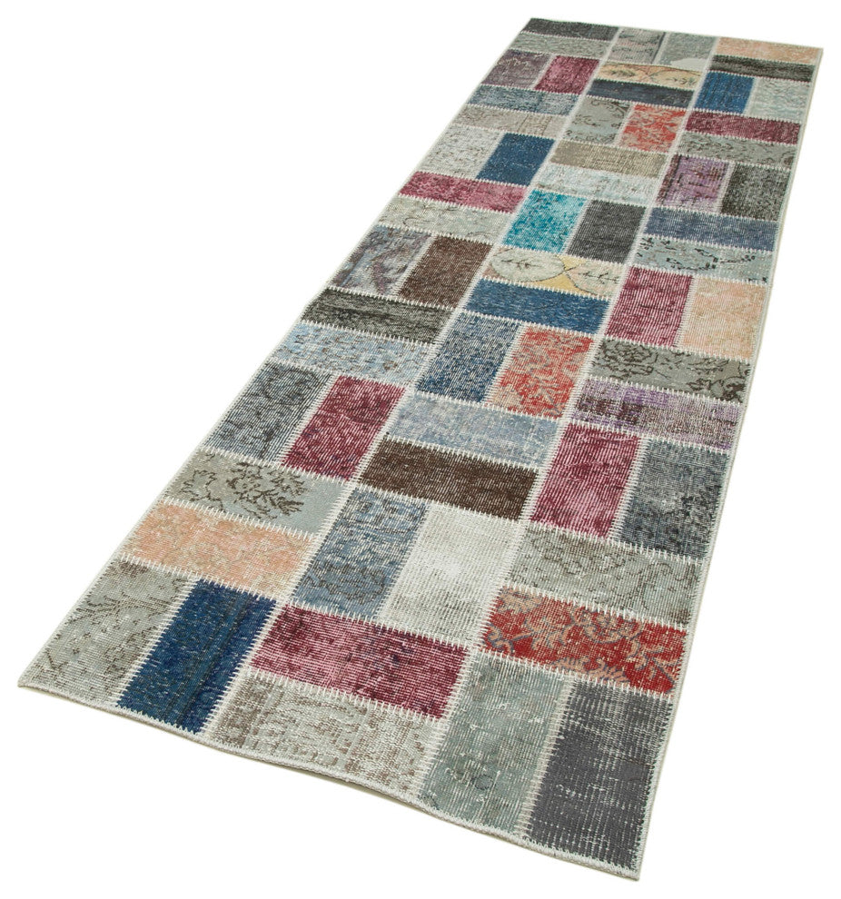 Rug N Carpet - Handmade Anatolian 2' 11" x 9' 9" Wool Patchwork Runner Area Rug
