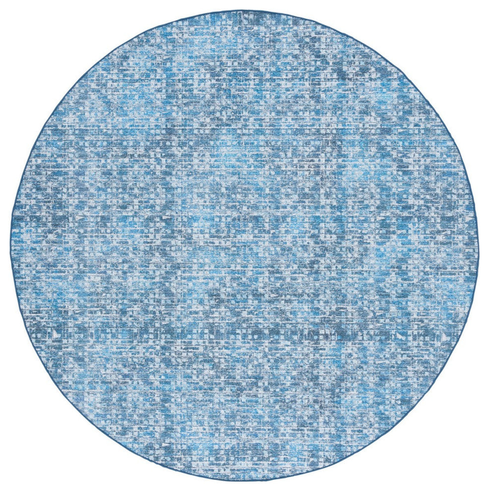 Safavieh Arizona Machine-Washable Collection ARZ901 Rug, Blue/Grey, 6' Round
