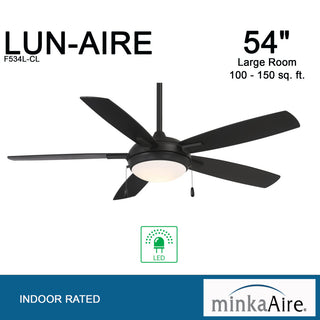 MinkaAire Nickel Lun-Aire 54" 5-Blade Indoor LED Ceiling Fan