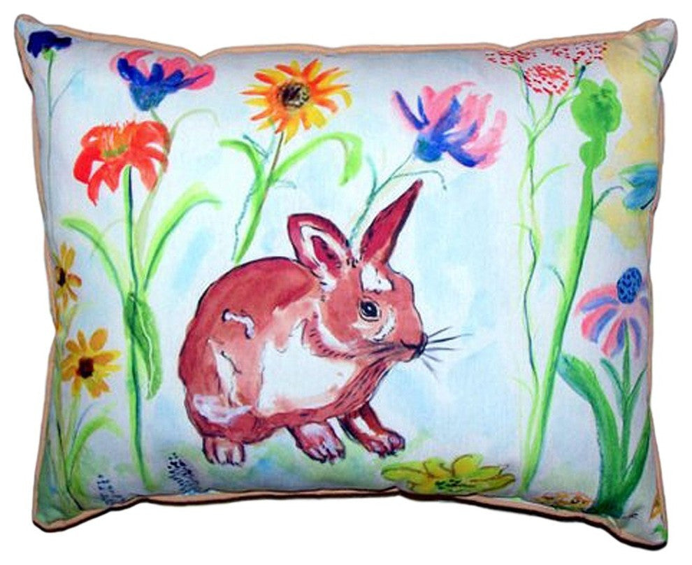 Whiskers Bunny Extra Large Zippered Pillow 20x24
