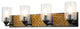 Arcadia 4 Light Bath Vanity Light in Matte Black with Gold Accents
