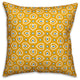 Heart Pattern, Yellow Outdoor Throw Pillow, 18"x18"