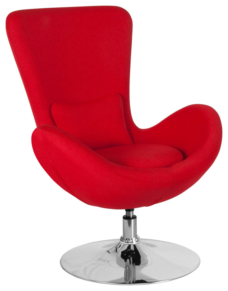 Egg Series Red Fabric Side Reception Chair