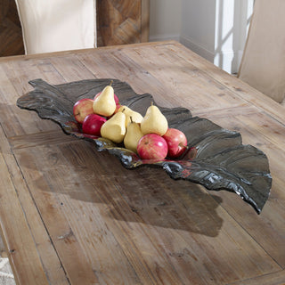 Uttermost Smalloked Leaf Glass Tray