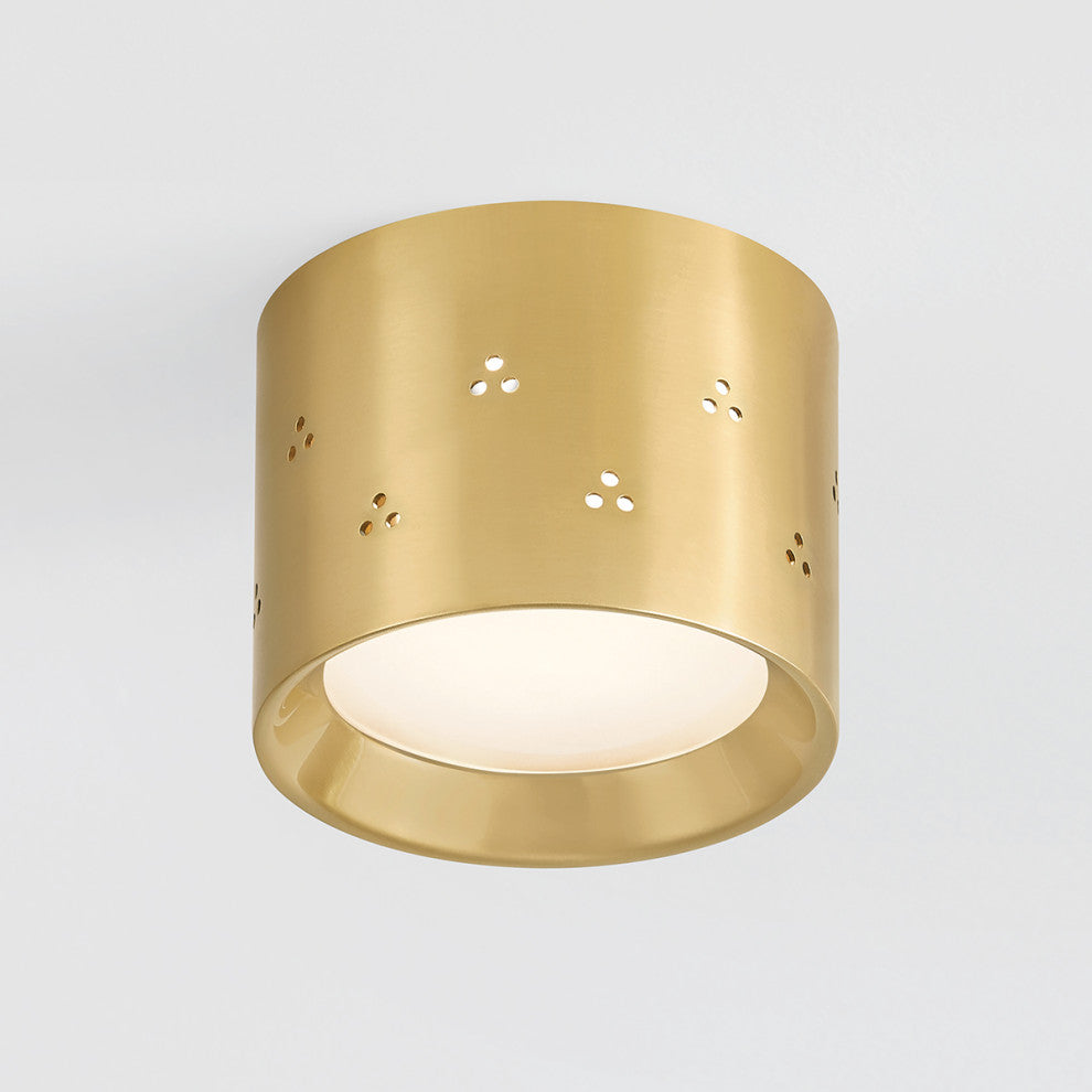 Hudson Valley Lighting Edisto Flush Mount By Cortney Bishop, Aged Brass