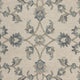 7" Round Beige and Blue Filigree Area Rug