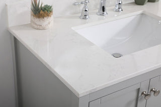 Tobias 36" Single Bathroom Vanity, Gray With Backsplash