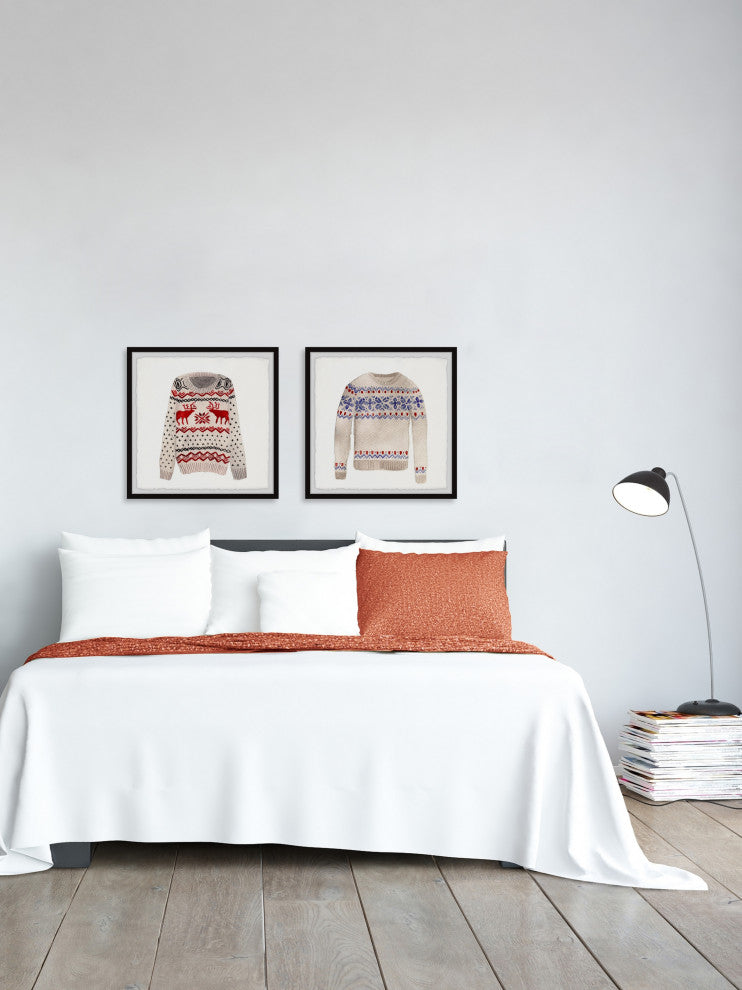 Christmas Sweaters Diptych, 2-Piece Set, 18x18 Panels
