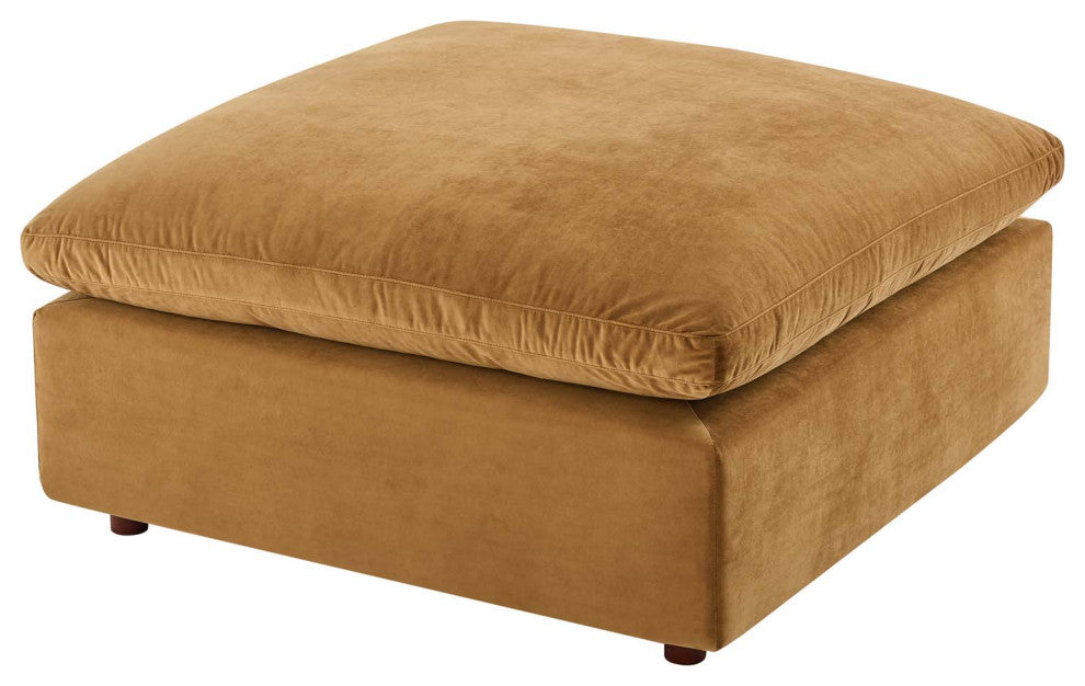 Accent Chair Ottoman, Velvet, Brown, Modern, Living Lounge Hotel Hospitality