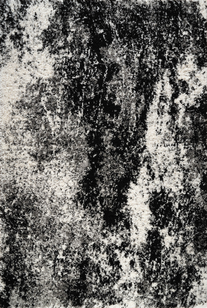 Shag Ridley Gray/Black Rug, Gray, 4'3"x6'