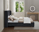 Penny Bed, Black, King, Chenille Fabric