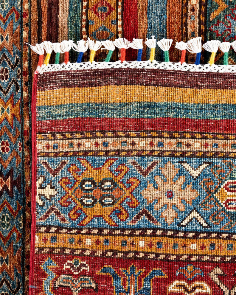 Tribal One-of-a-Kind Hand-Knotted Area Rug Red, 8' 4" x 9' 10"