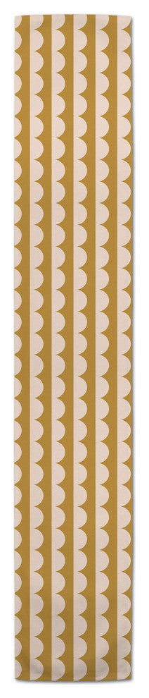 Scalloped Circle  16x72 Poly Twill Table Runner