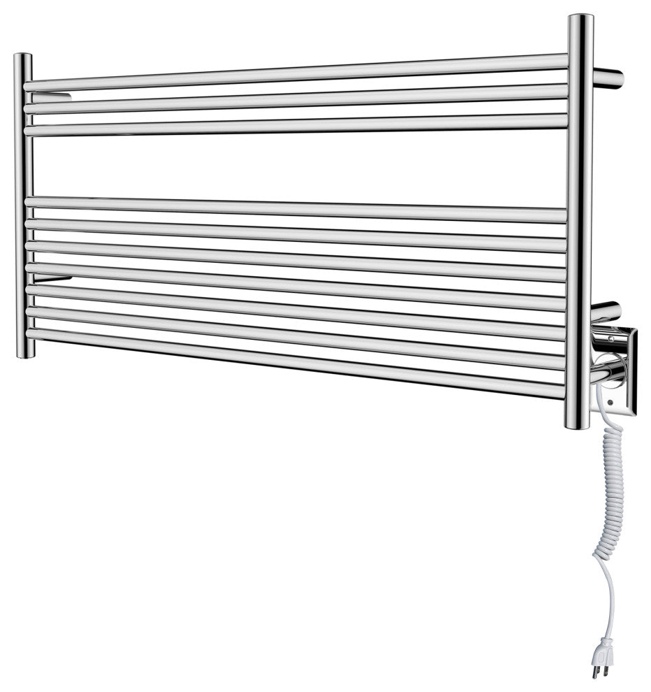 HEATGENE 10 Bar Wall-Mounted Plug-in / Hard-wiring Towel Warmer, Mirror Polish